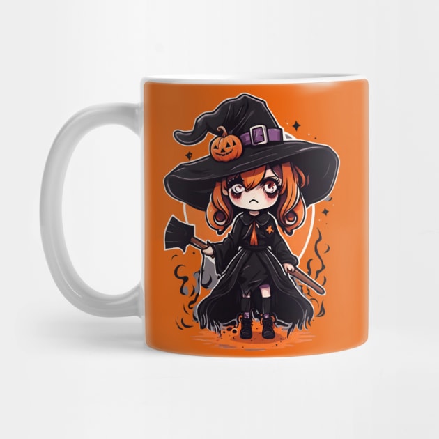 Witchcraft horror anime characters Chibi style +Halloween costume by Whisky1111